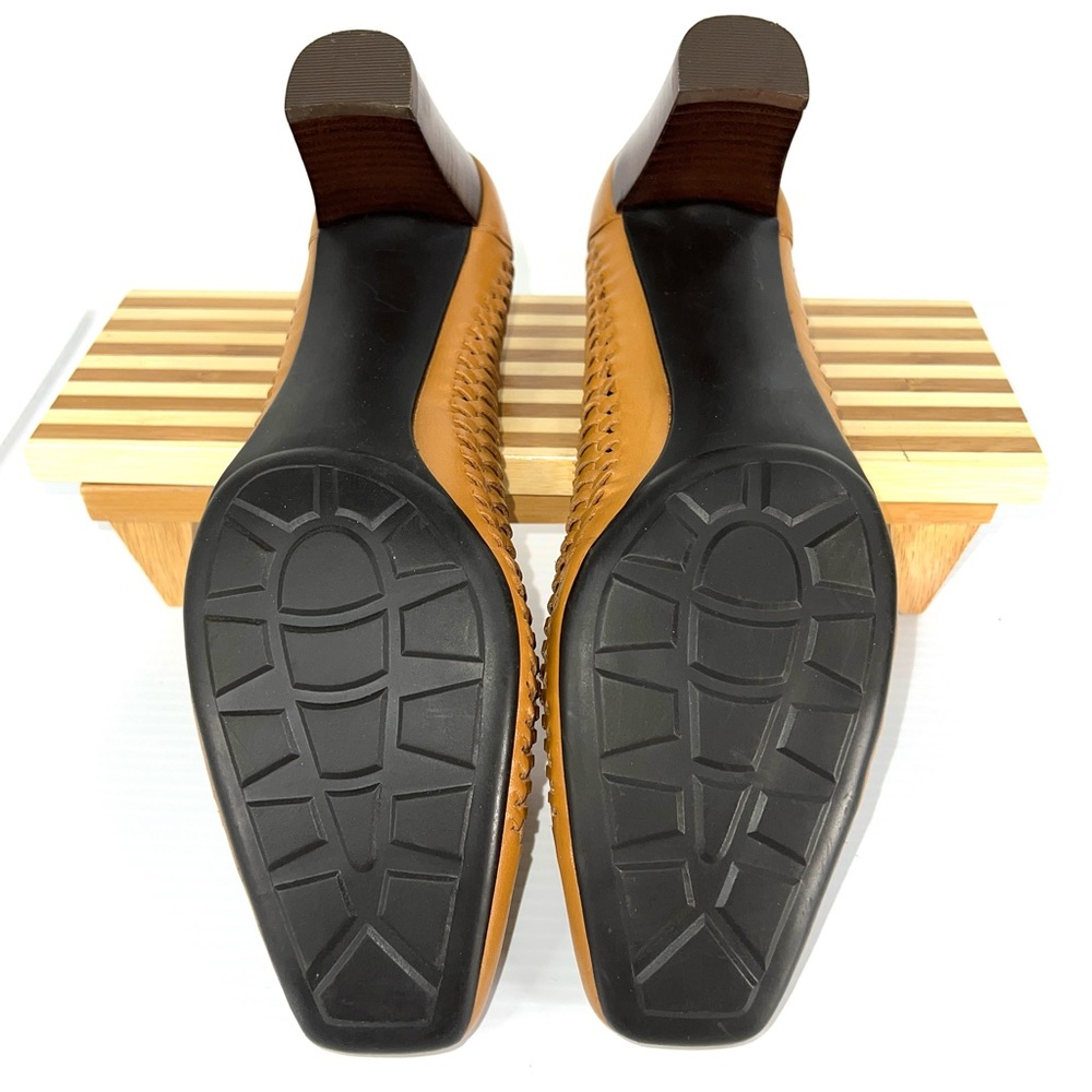 Etienne Aigner Sz 9M Genuine Leather Loafer Pump Heel Brown Drew Closed Toe - Picture 7 of 14